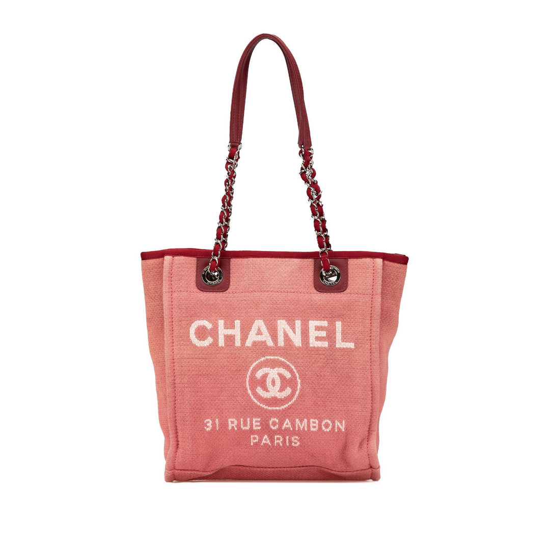 Chanel Mini Canvas Deauville Tote Red - GABY PARIS