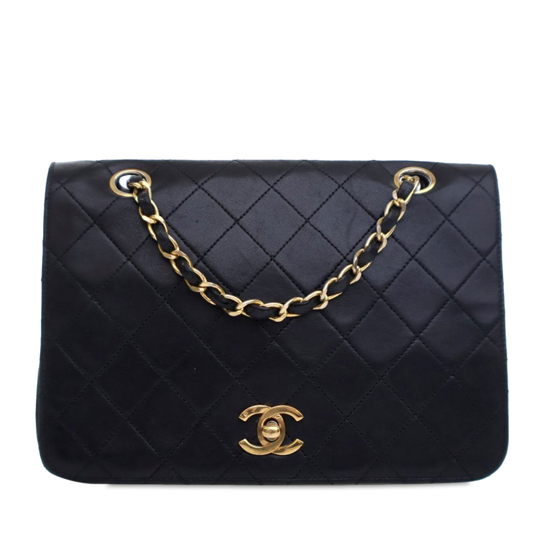 Chanel Small CC Quilted Lambskin Full Flap Black - GABY PARIS