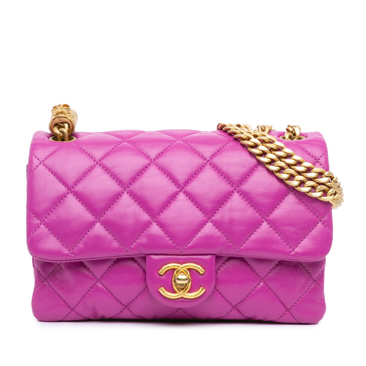 Chanel Small Quilted Lambskin Pillow Crush Flap Purple - GABY PARIS