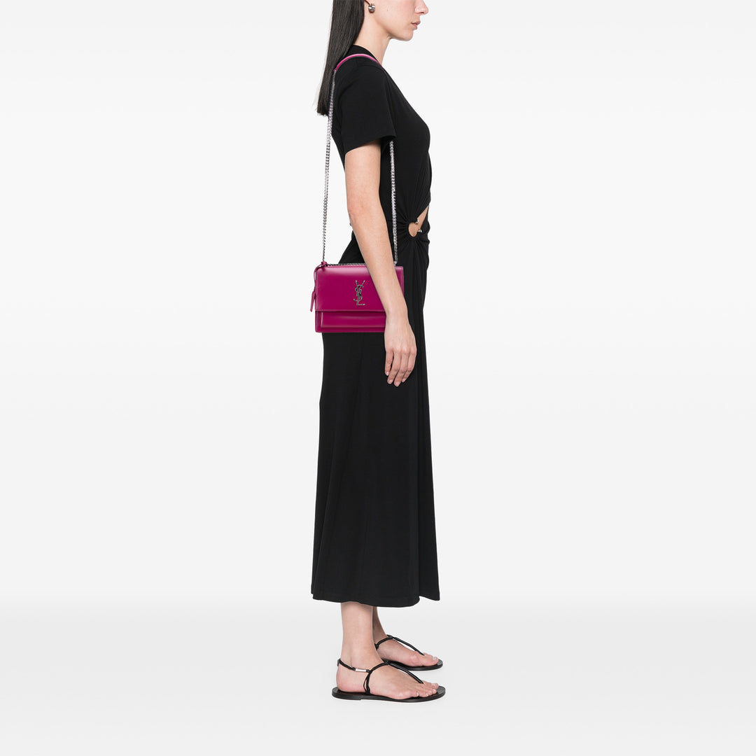 Saint Laurent Medium Cuir de veau Monogram Sunset Sac porté croisé