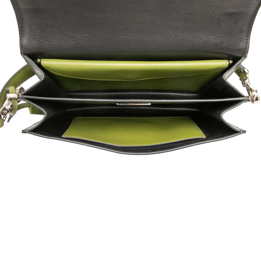 Prada Bicolore Lux Sound Lock Sac Cuir Saffiano