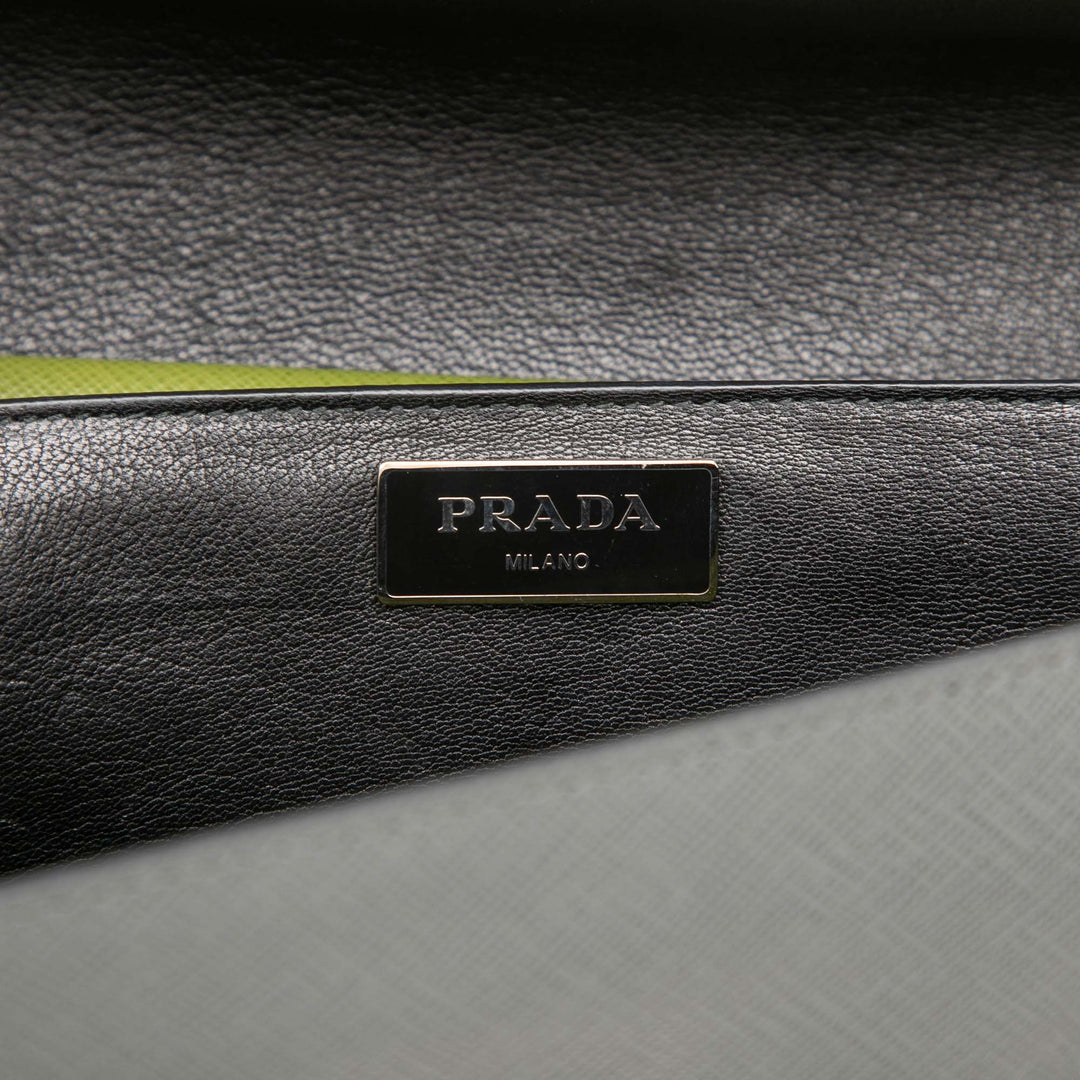 Prada Bicolore Lux Sound Lock Sac Cuir Saffiano