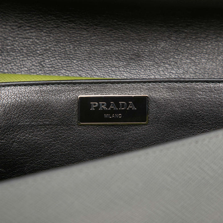 Prada Bicolore Lux Sound Lock Sac Cuir Saffiano