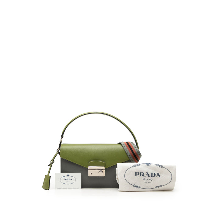 Prada Bicolore Lux Sound Lock Sac Cuir Saffiano