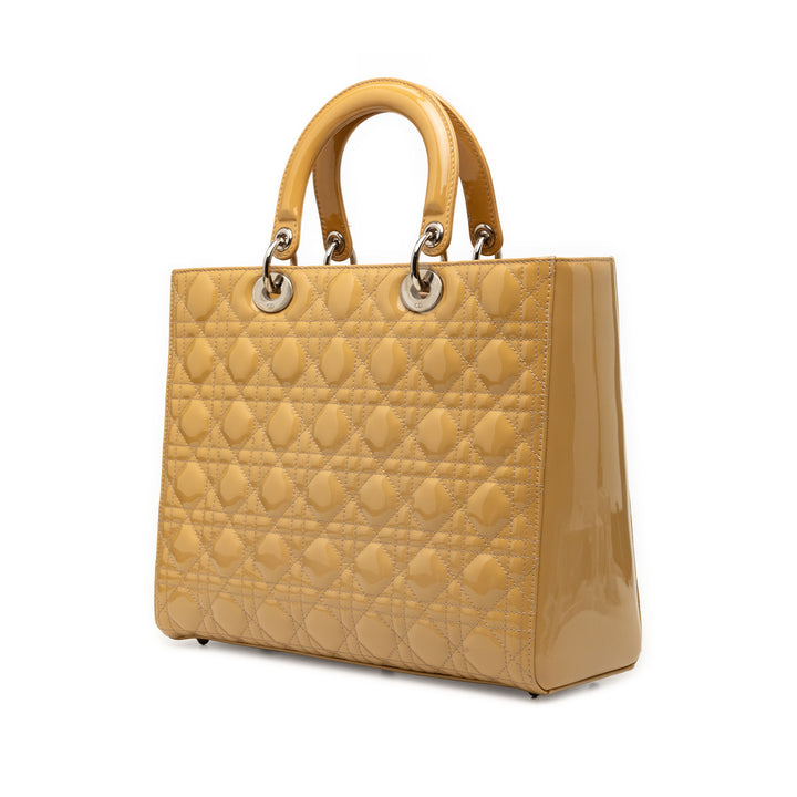 Dior Large Cuir verni Cannage Lady Dior