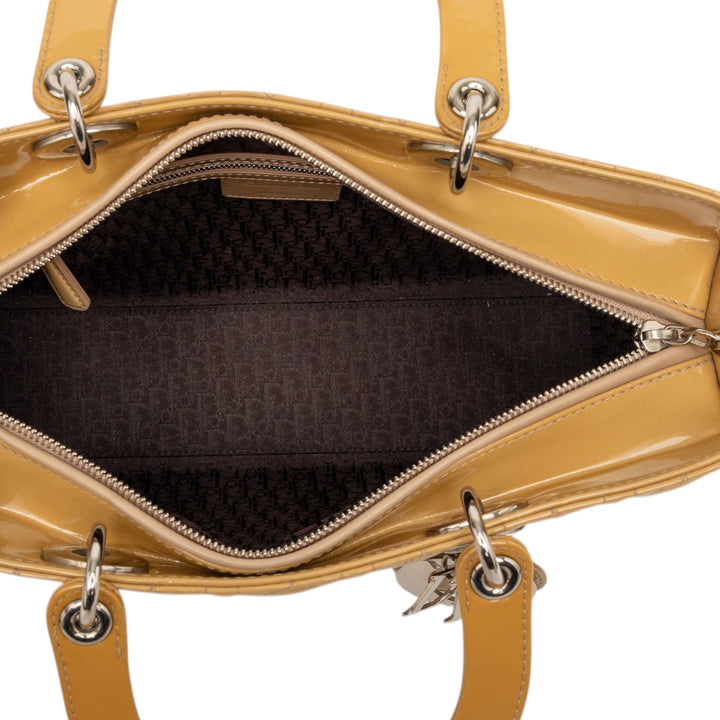 Dior Large Cuir verni Cannage Lady Dior