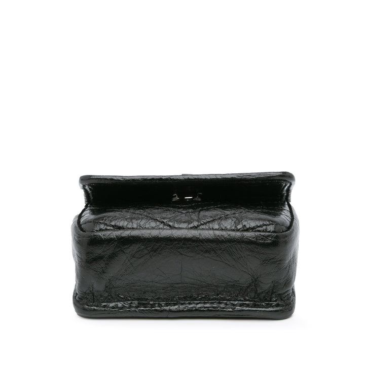 Micro Crinkled Leather Niki Airpods Case with Chain Black - Gaby Paris