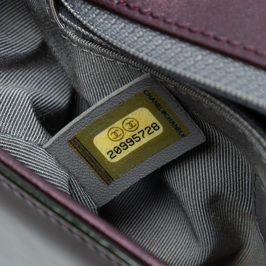 Chanel Small Matelassé Cuir verni Coco Boy à rabat