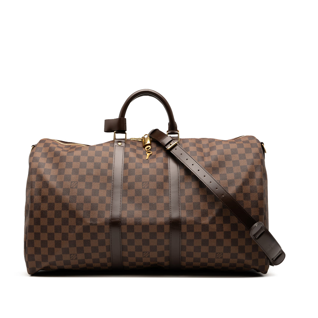 Louis Vuitton Damier Ebene Keepall Bandouliere 55 Marron – GABY PARIS Authentique