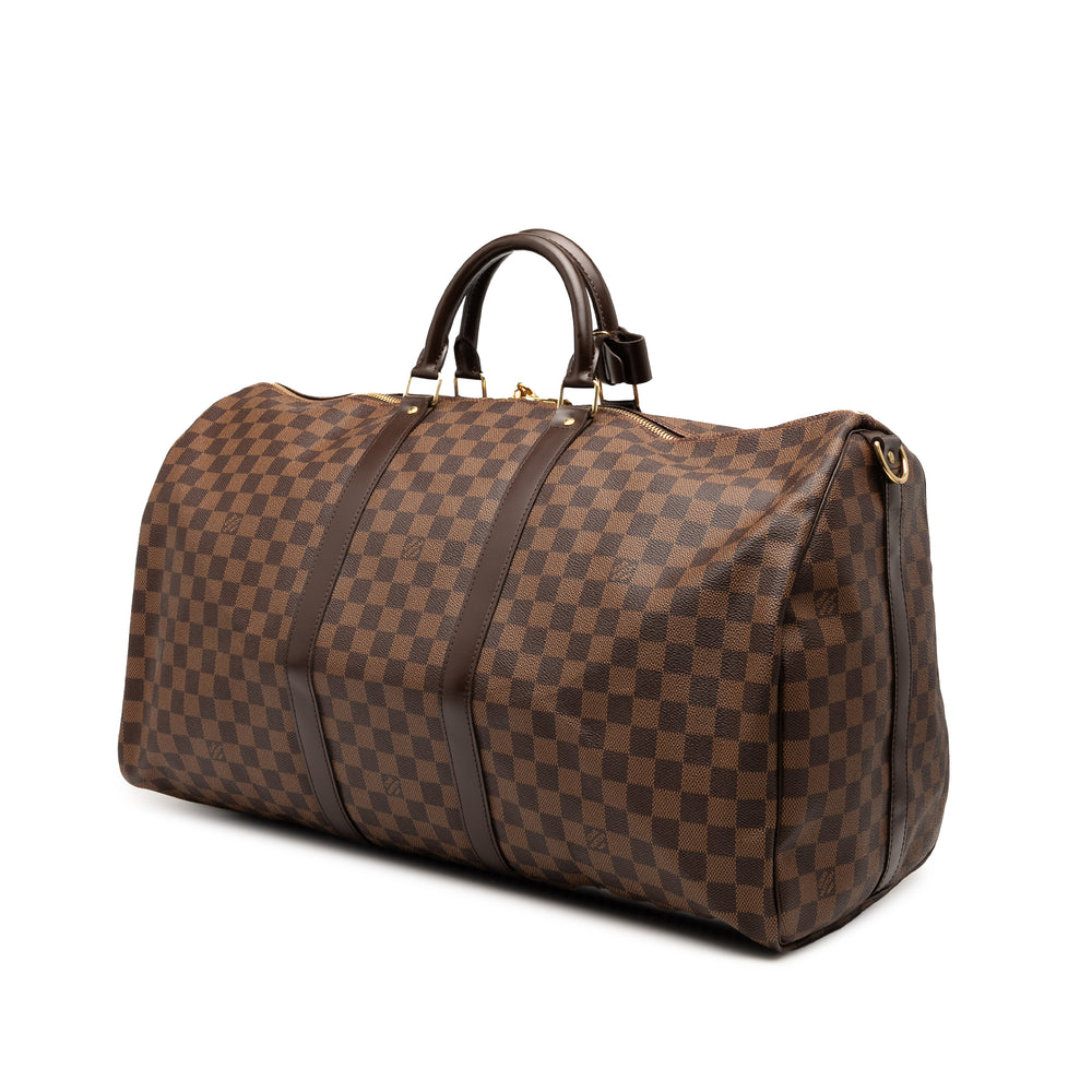 Louis Vuitton Damier Ebene Keepall Bandouliere 55 Marron – GABY PARIS Authentique