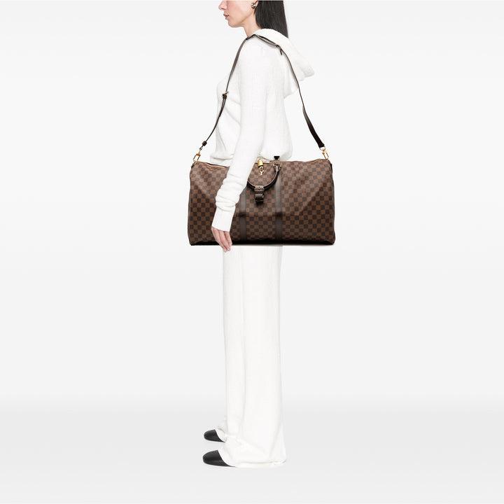 Louis Vuitton Damier Ebene Keepall Bandouliere 55 Marron – GABY PARIS Authentique