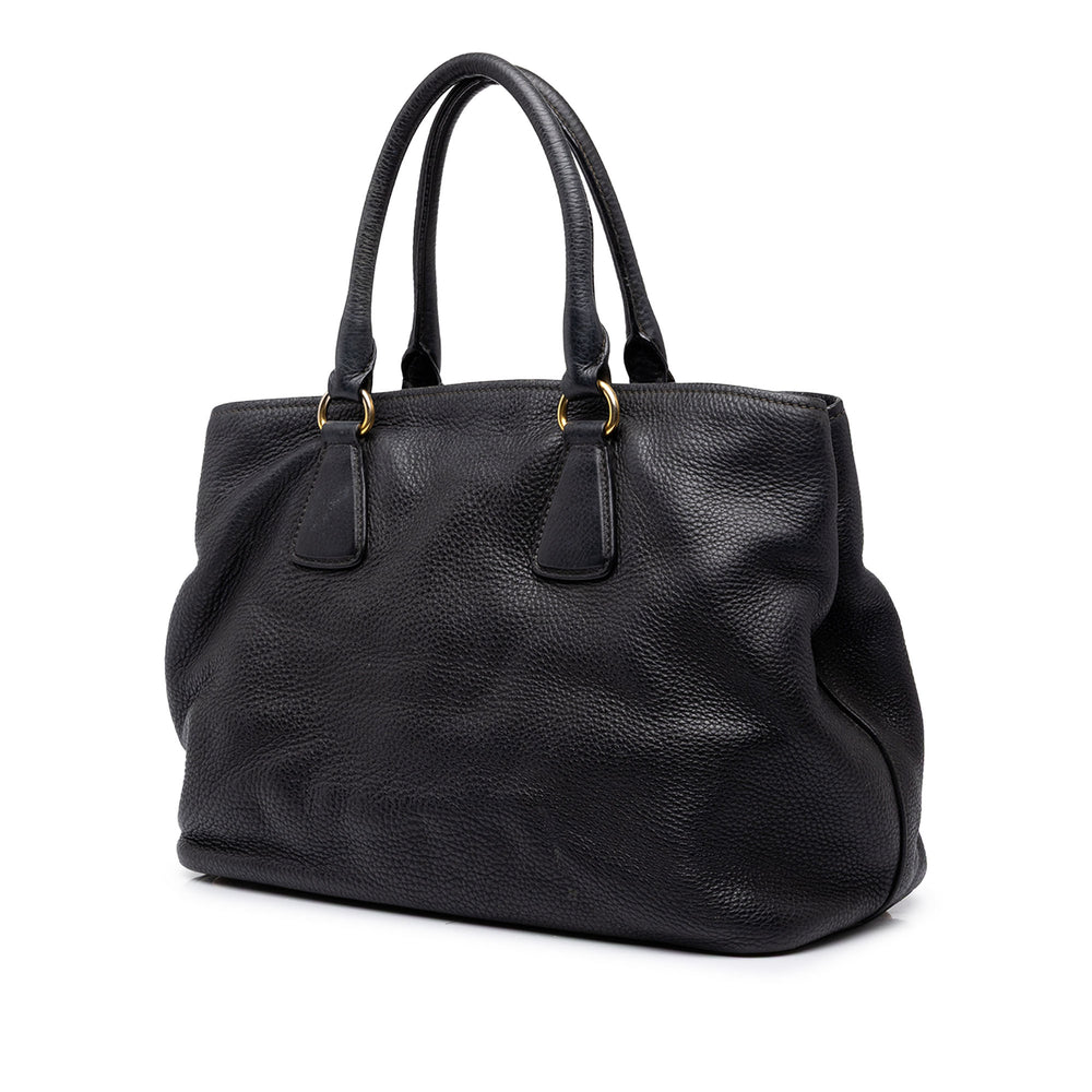 Prada Cabas Vitello Daino Open Noir – vue 2 – GABY PARIS