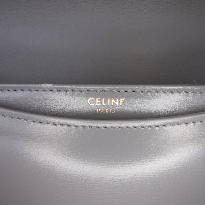 brillant Triomphe Besace Clea Chaîne Sac Teen Cuir de veau Gris