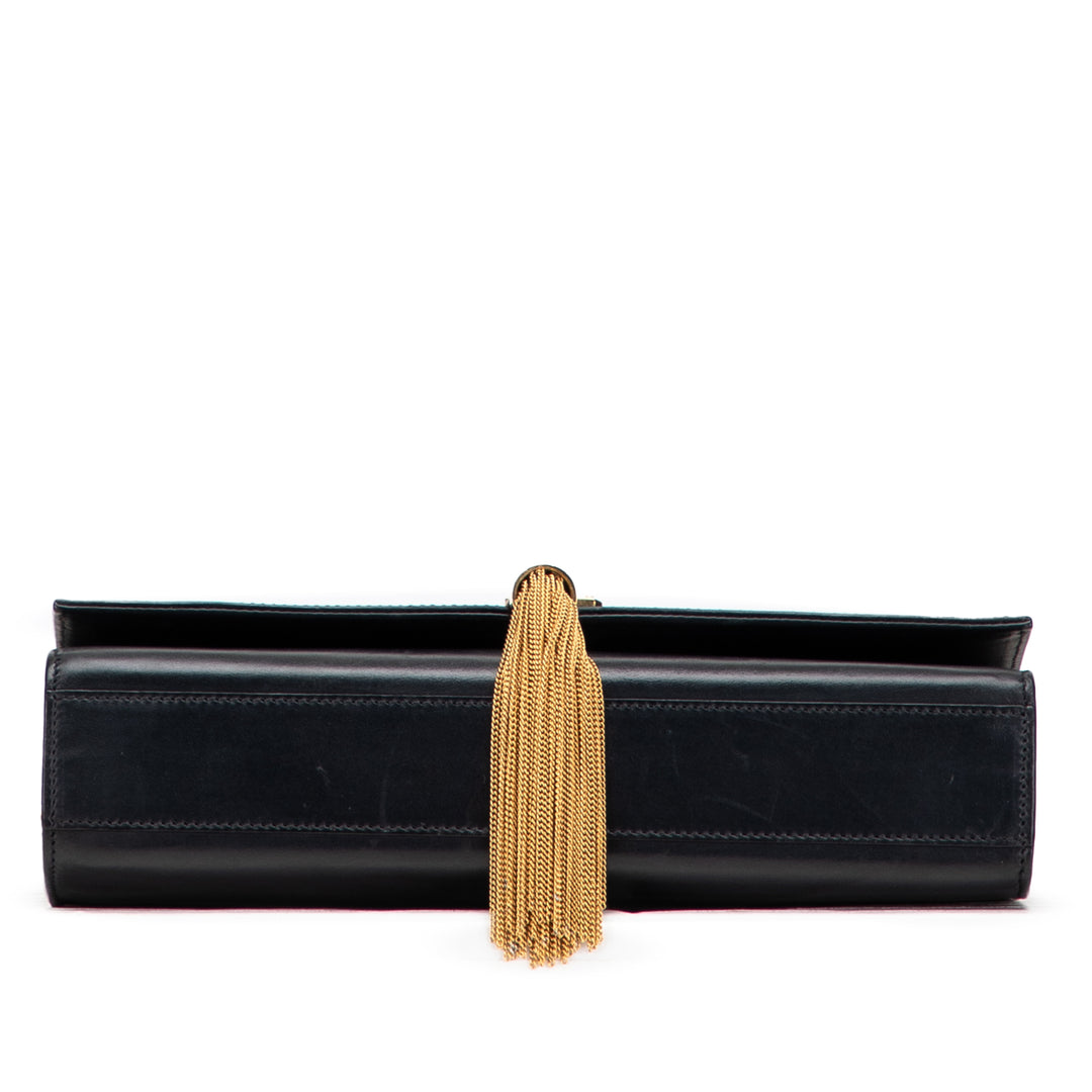 Saint Laurent Medium Smooth Cuir de veau Classic Monogram Kate Pompon Sac porté croisé – GABY PARIS Authentique