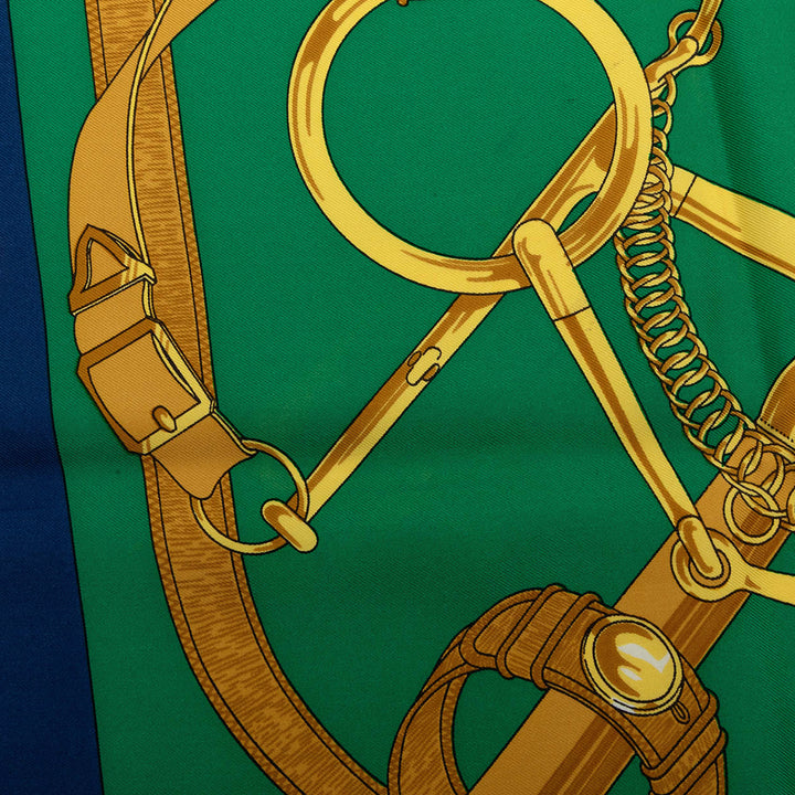 Hermès Eperon D Or Foulard 90 Bleu – vue 5 – GABY PARIS