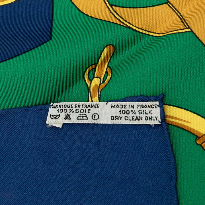 Hermès Eperon D Or Foulard 90 Bleu – vue 7 – GABY PARIS