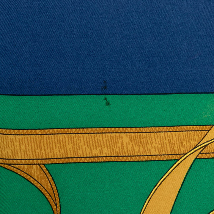 Hermès Eperon D Or Foulard 90 Bleu – vue 8 – GABY PARIS