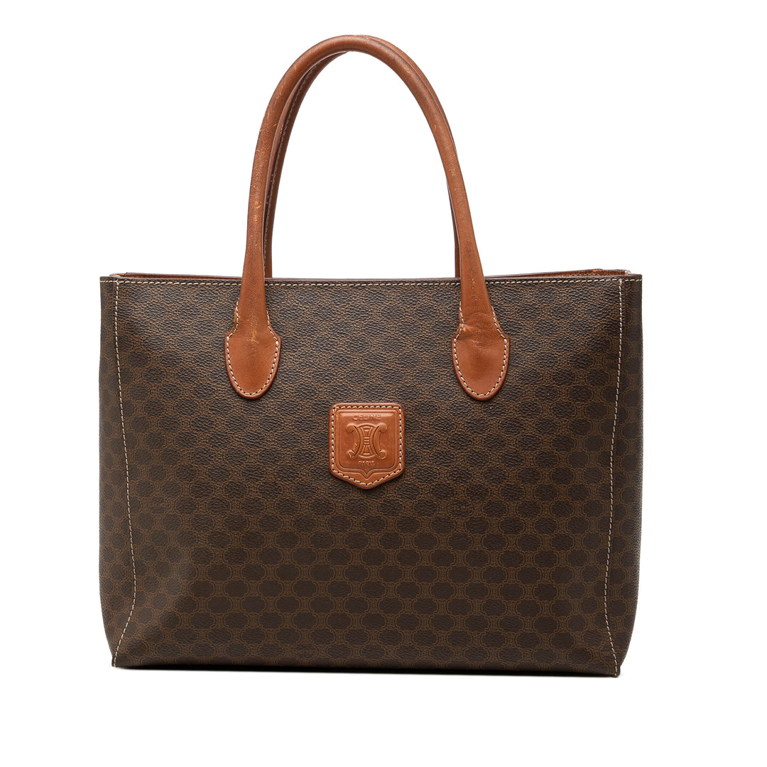 Celine Macadam Cabas Toile enduite Marron – vue principale – GABY PARIS