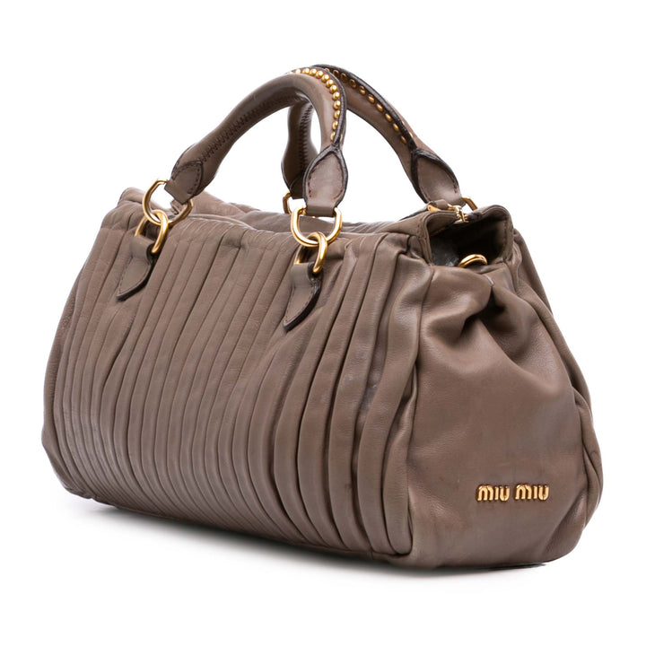 Bosco Pleated Sac nappa Marron