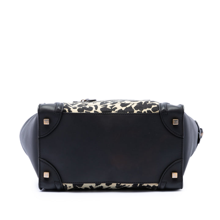 Leopard Imprimé Luggage Cabas Mini Noir