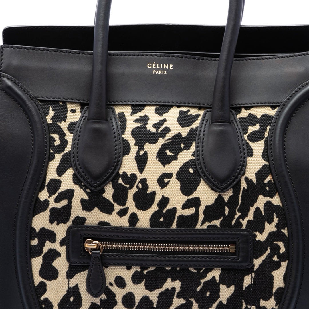Leopard Imprimé Luggage Cabas Mini Noir