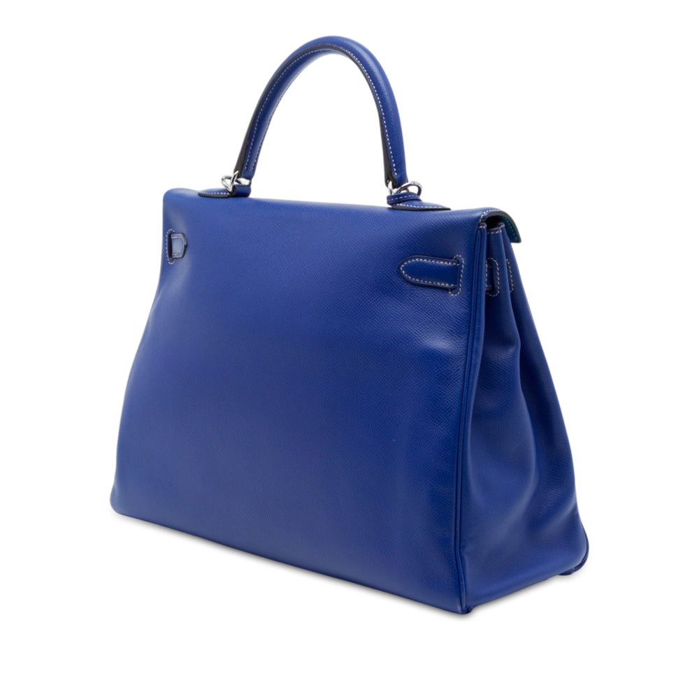 Hermès Sac à main Kelly II Retourne 35 Epsom Bleu – vue 2 – GABY PARIS
