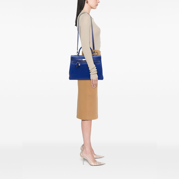 Hermès Sac à main Kelly II Retourne 35 Epsom Bleu – vue 6 – GABY PARIS