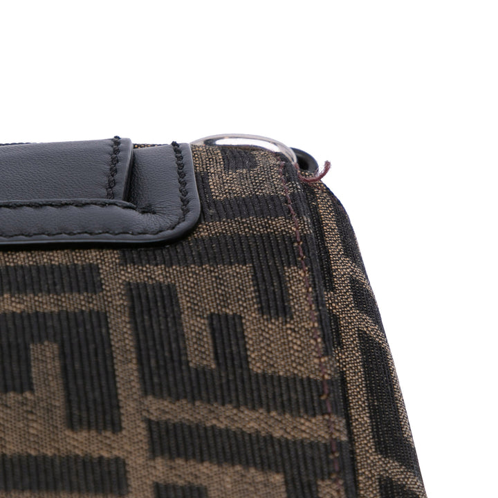 Zucca Canvas Convertible Baguette Crossbody Brown - Gaby Paris