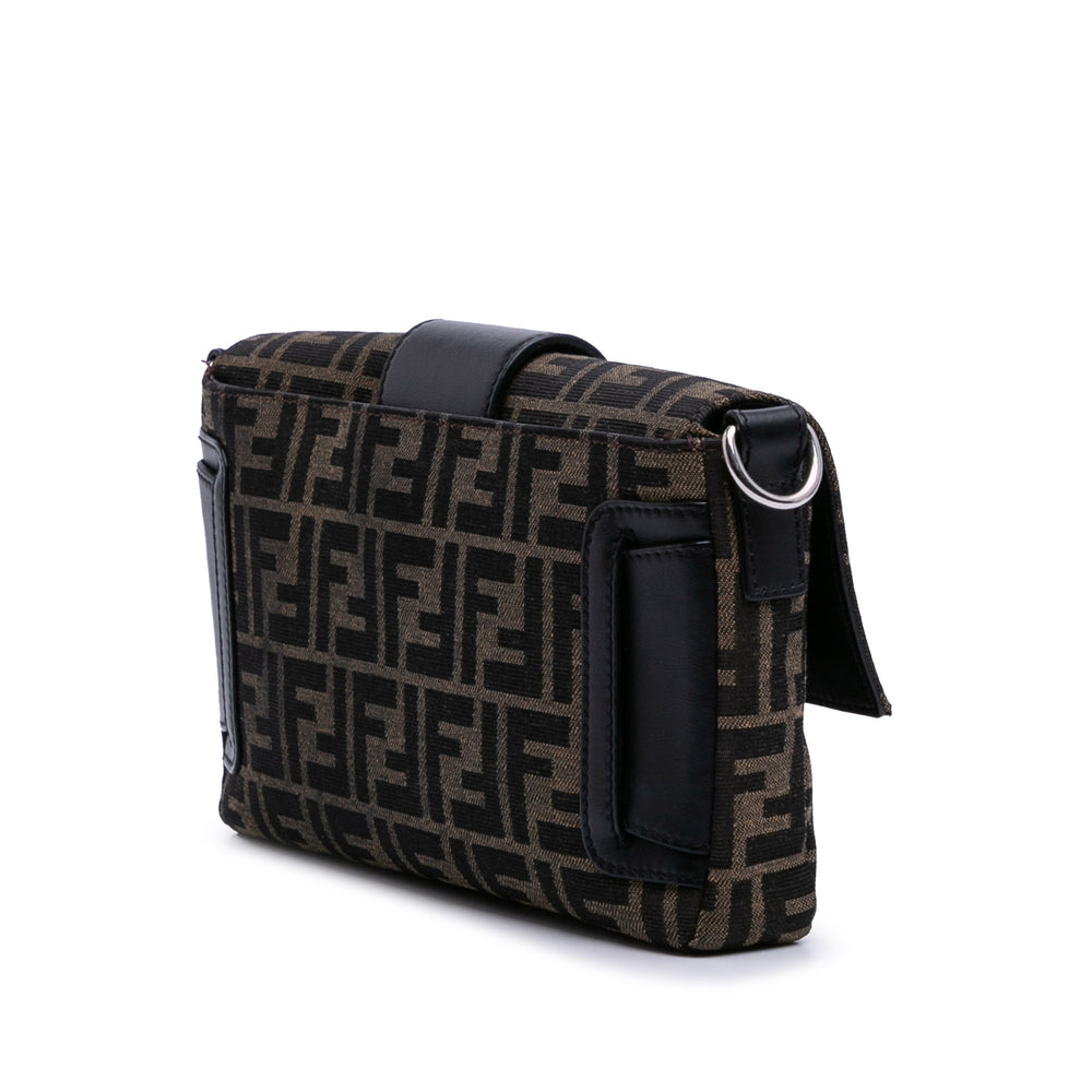 Zucca Canvas Convertible Baguette Crossbody Brown - Gaby Paris