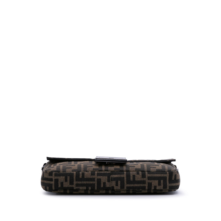 Zucca Canvas Convertible Baguette Crossbody Brown - Gaby Paris
