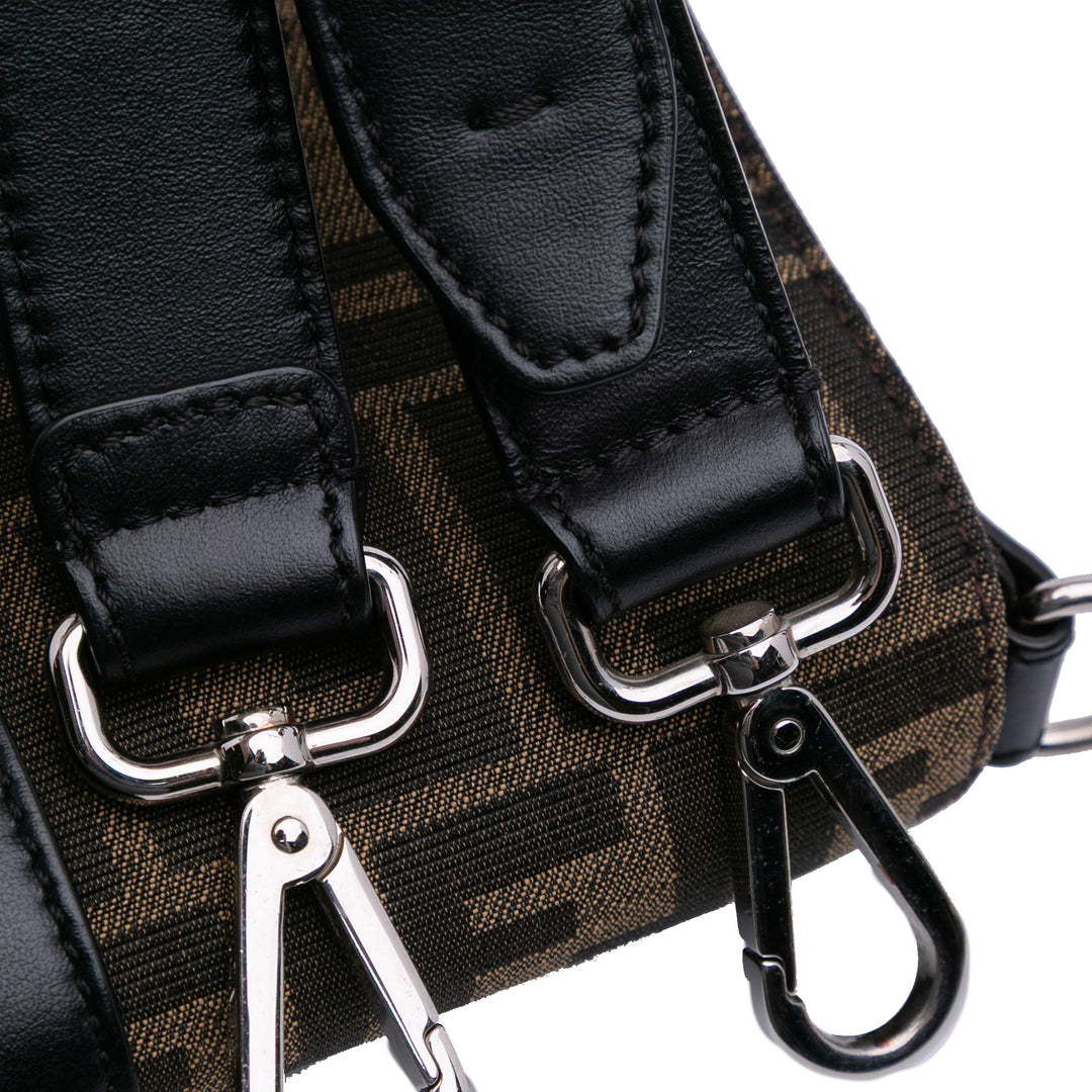 Zucca Canvas Convertible Baguette Crossbody Brown - Gaby Paris