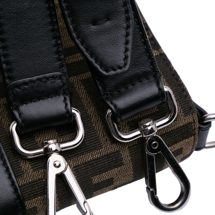 Zucca Canvas Convertible Baguette Crossbody Brown - Gaby Paris