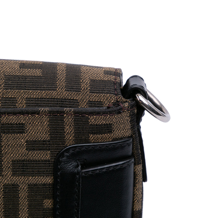 Zucca Canvas Convertible Baguette Crossbody Brown - Gaby Paris