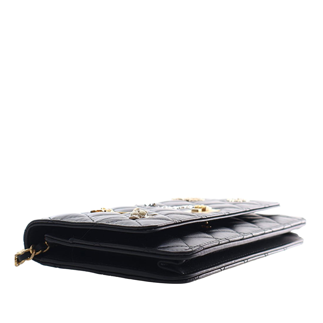 Chanel Matelassé vieilli Cuir de veau Reissue 2.55 Lucky Charms Wallet on Chain