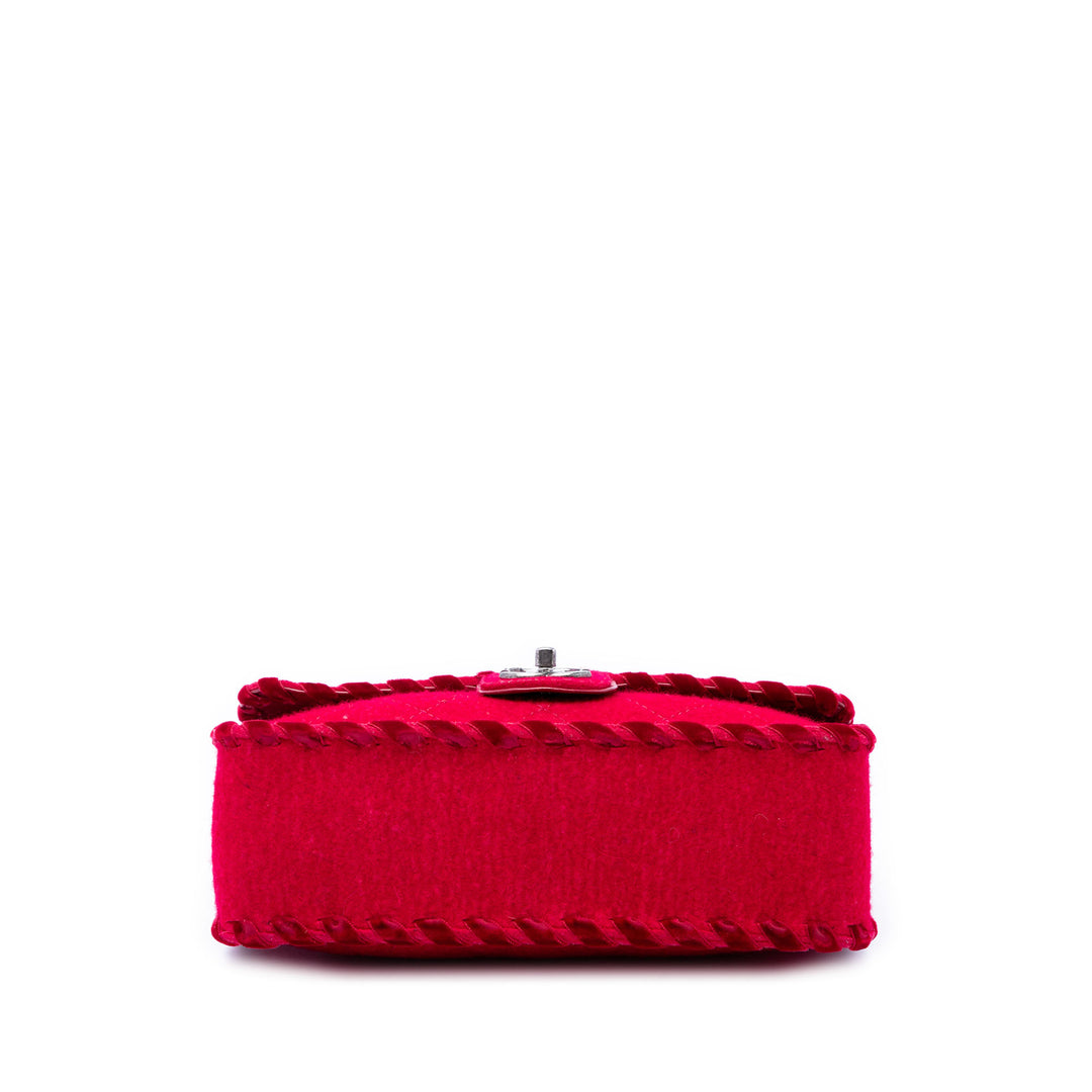 Chanel CC Matelassé Laine Felt Whipstitch Fancy à rabat