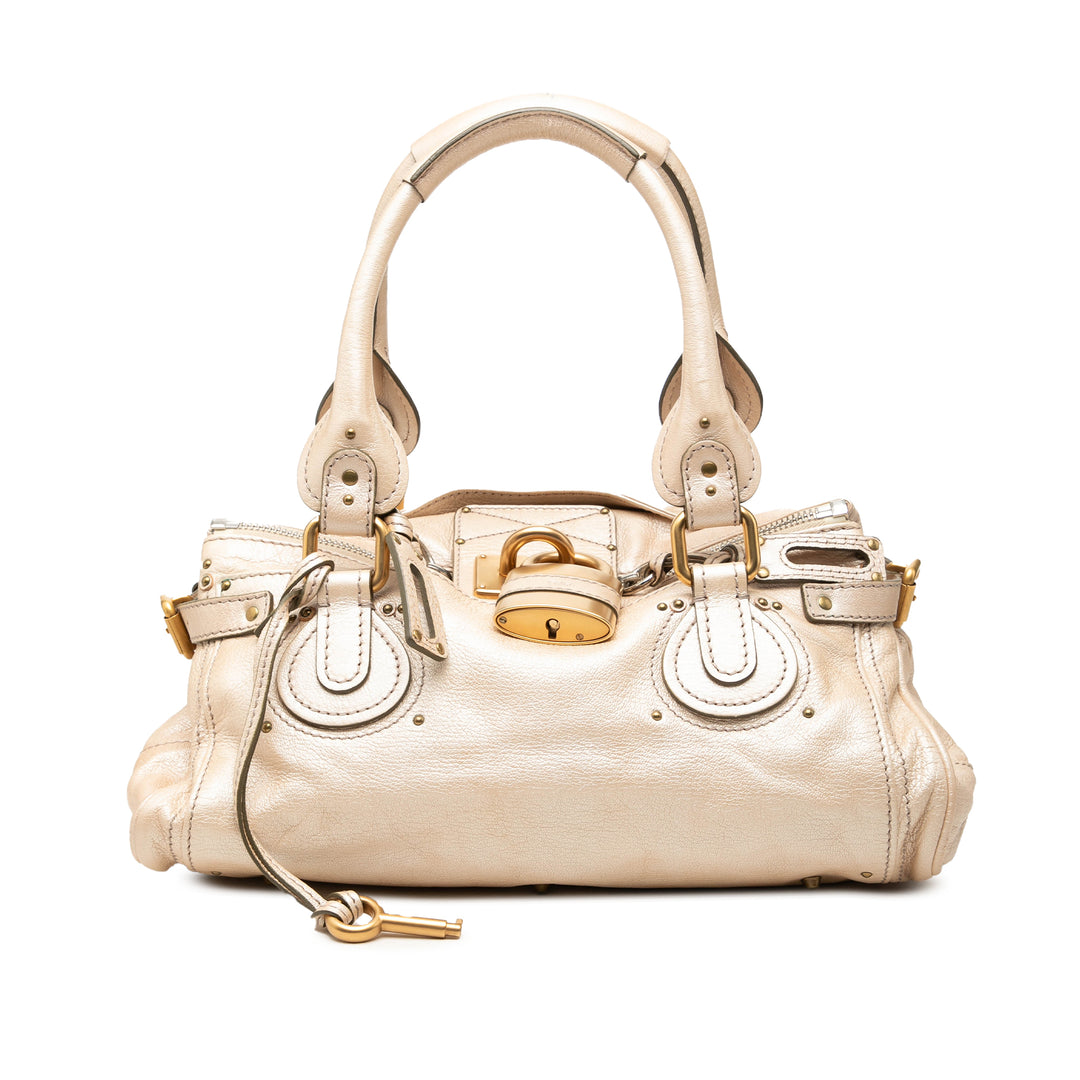 Chloé Sac à main Métallisé Paddington Moyen Doré – vue principale – GABY PARIS