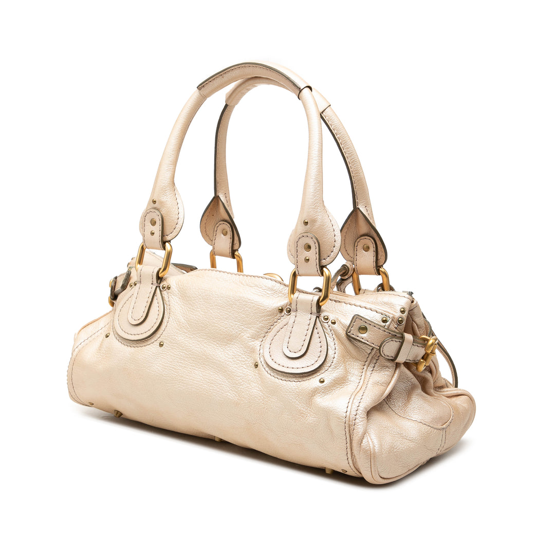 Chloé Sac à main Métallisé Paddington Moyen Doré – vue 2 – GABY PARIS