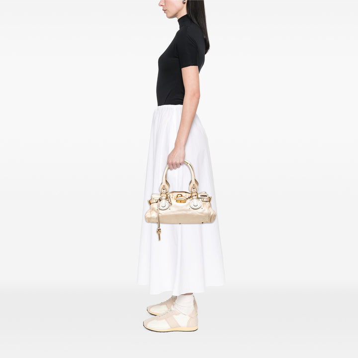 Chloé Sac à main Métallisé Paddington Moyen Doré – vue 6 – GABY PARIS