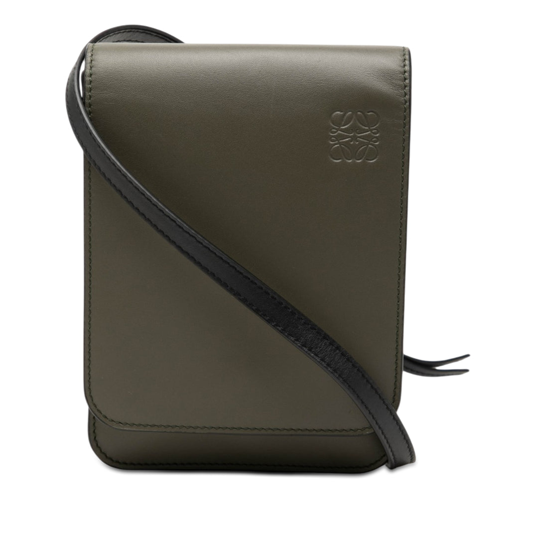 LOEWE Bicolor Cuir Anagram Gusset Flat Sac porté croisé