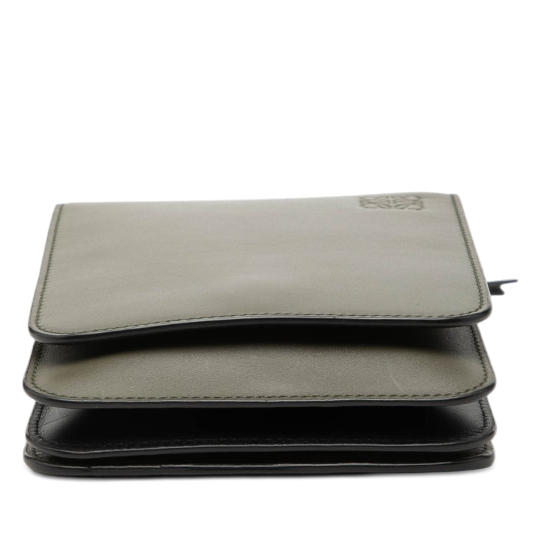 LOEWE Bicolor Cuir Anagram Gusset Flat Sac porté croisé