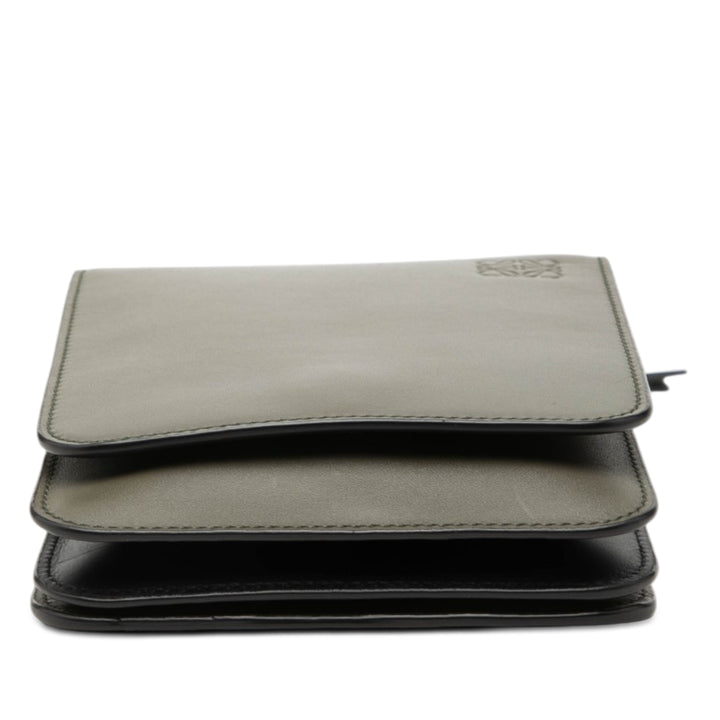 LOEWE Bicolor Cuir Anagram Gusset Flat Sac porté croisé