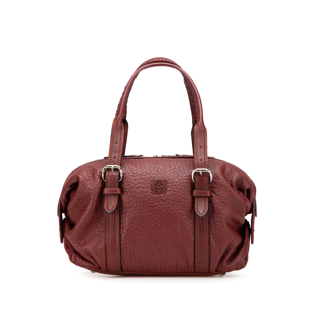 Mini Anagram Leather Boston Bag Red - Gaby Paris