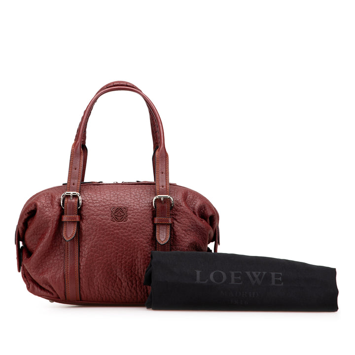 Mini Anagram Leather Boston Bag Red - Gaby Paris