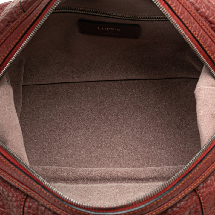 Mini Anagram Leather Boston Bag Red - Gaby Paris