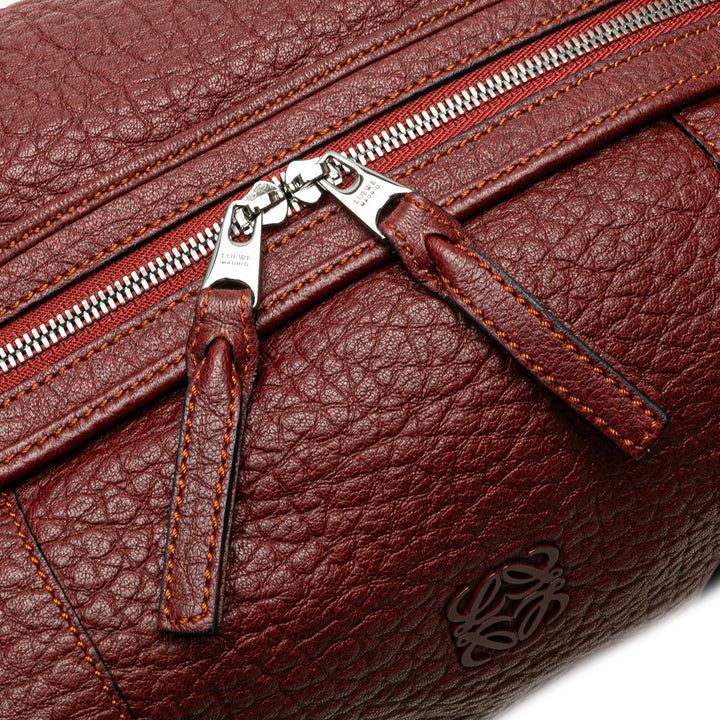Mini Anagram Leather Boston Bag Red - Gaby Paris