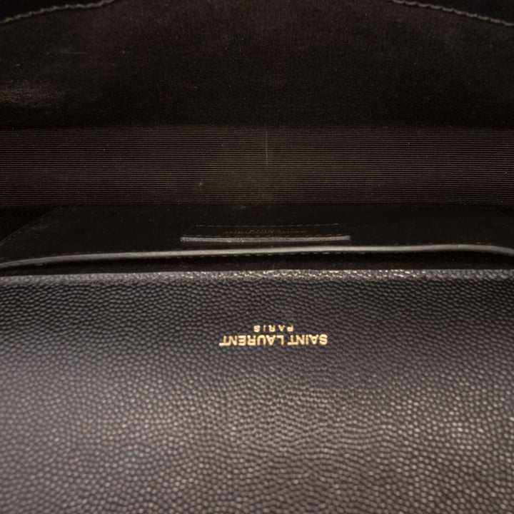 Saint Laurent Grain de Poudre Kate Pompon Pochette Monogram Noir – vue 4 – GABY PARIS