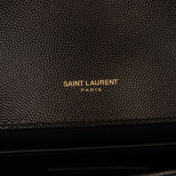 Saint Laurent Grain de Poudre Kate Pompon Pochette Monogram Noir – vue 5 – GABY PARIS