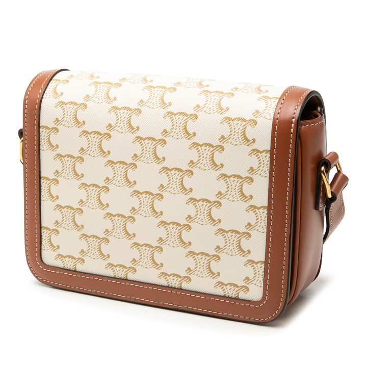 Celine Teen Triomphe Coated Toile et Cuir de veau Triomphe Sac porté croisé
