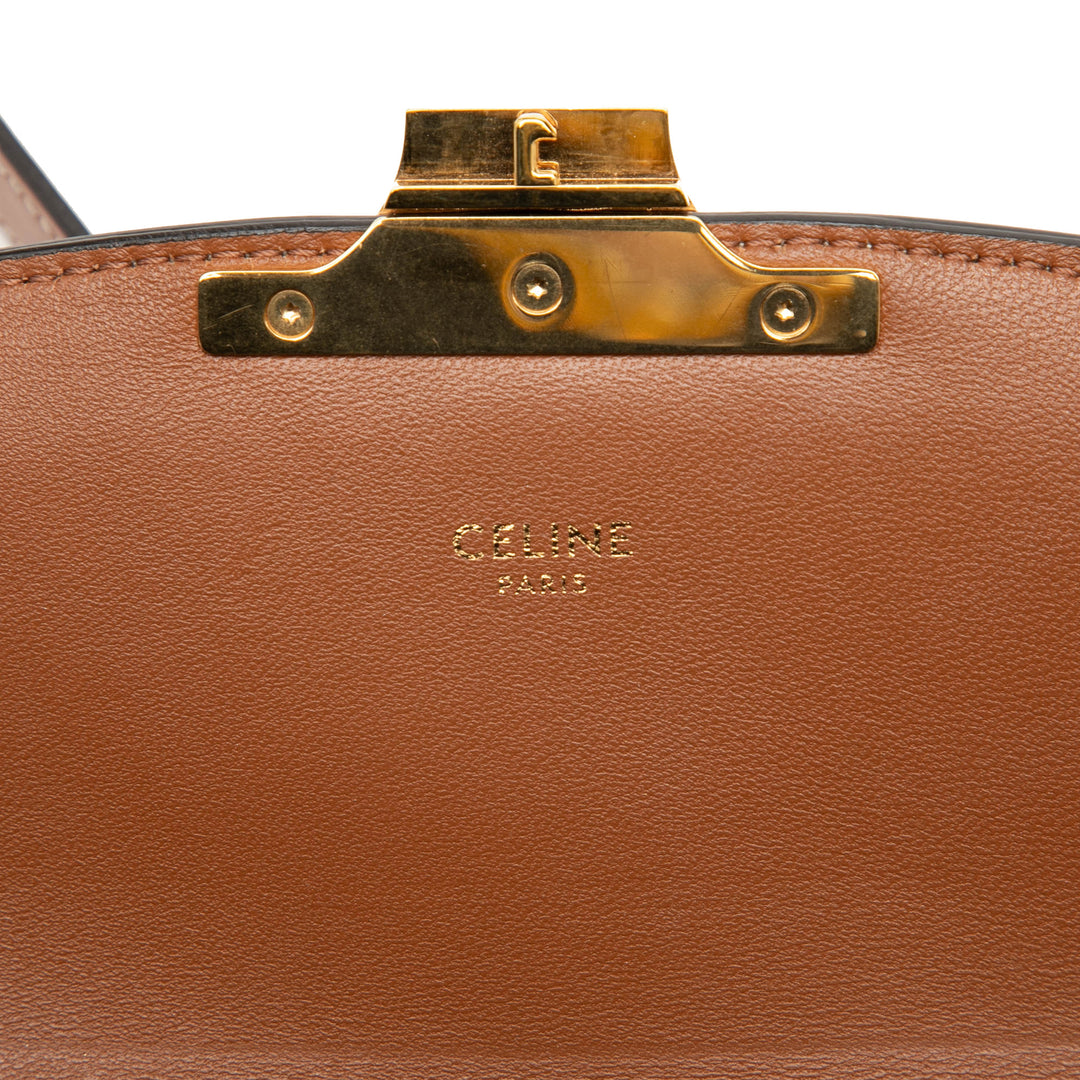 Celine Teen Triomphe Coated Toile et Cuir de veau Triomphe Sac porté croisé