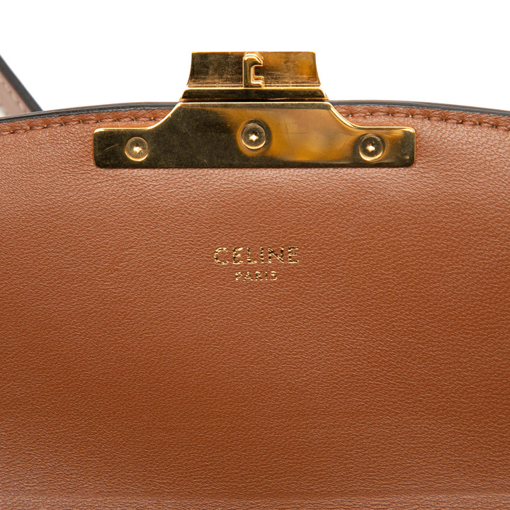 Celine Teen Triomphe Coated Toile et Cuir de veau Triomphe Sac porté croisé